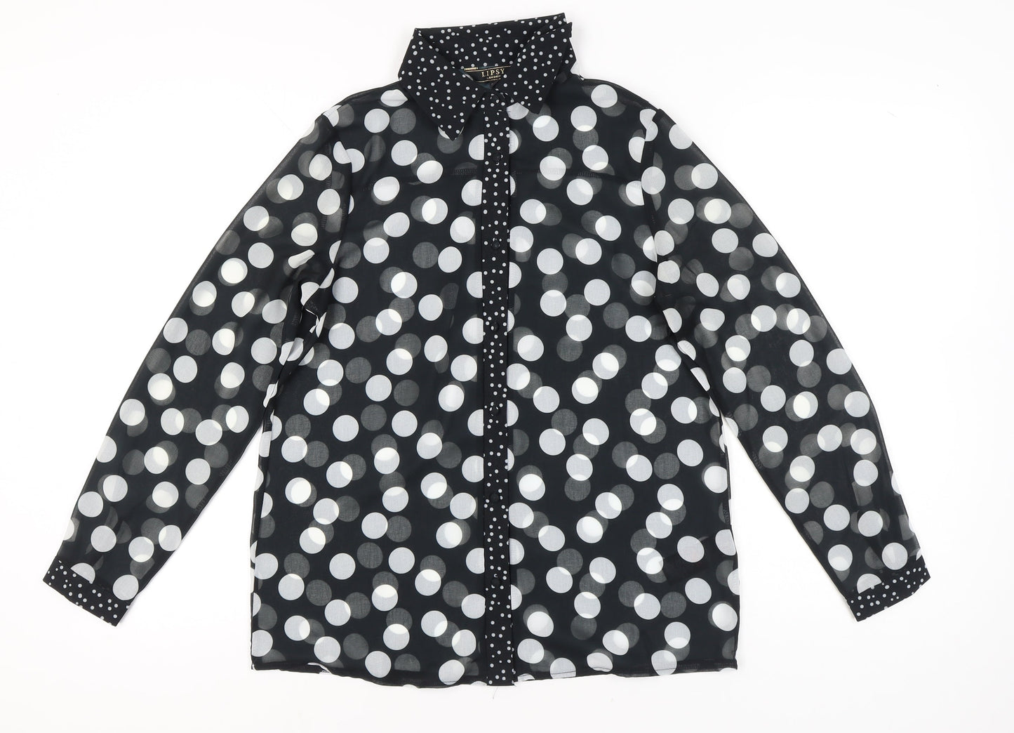 Womens UK Size 6 Lipsy Black Classic Button-Up
