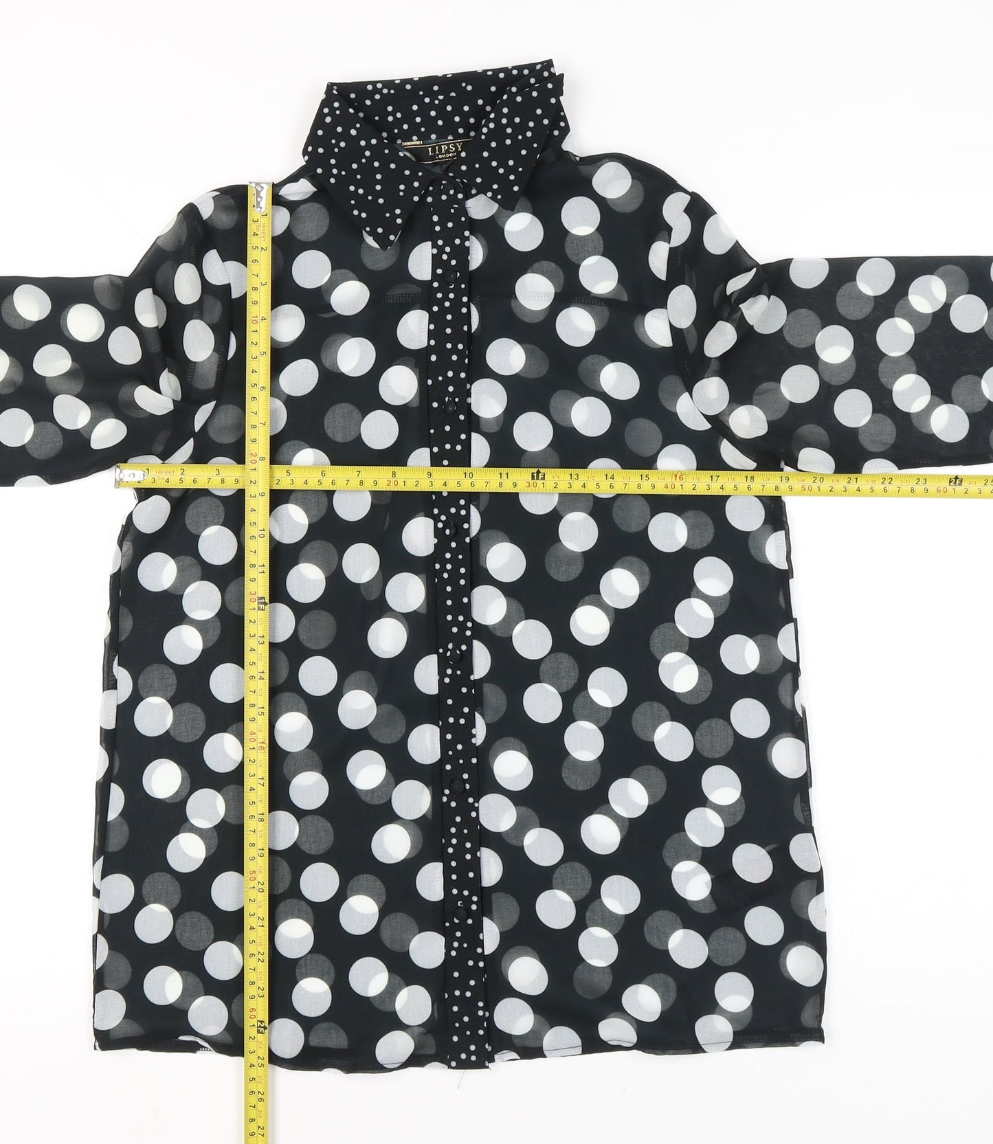 Womens UK Size 6 Lipsy Black Classic Button-Up
