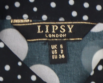 Womens UK Size 6 Lipsy Black Classic Button-Up