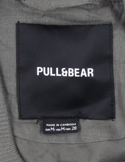 Pull&Bear Women’s Grey Bomber Jacket Size 12 Full Zip Casual