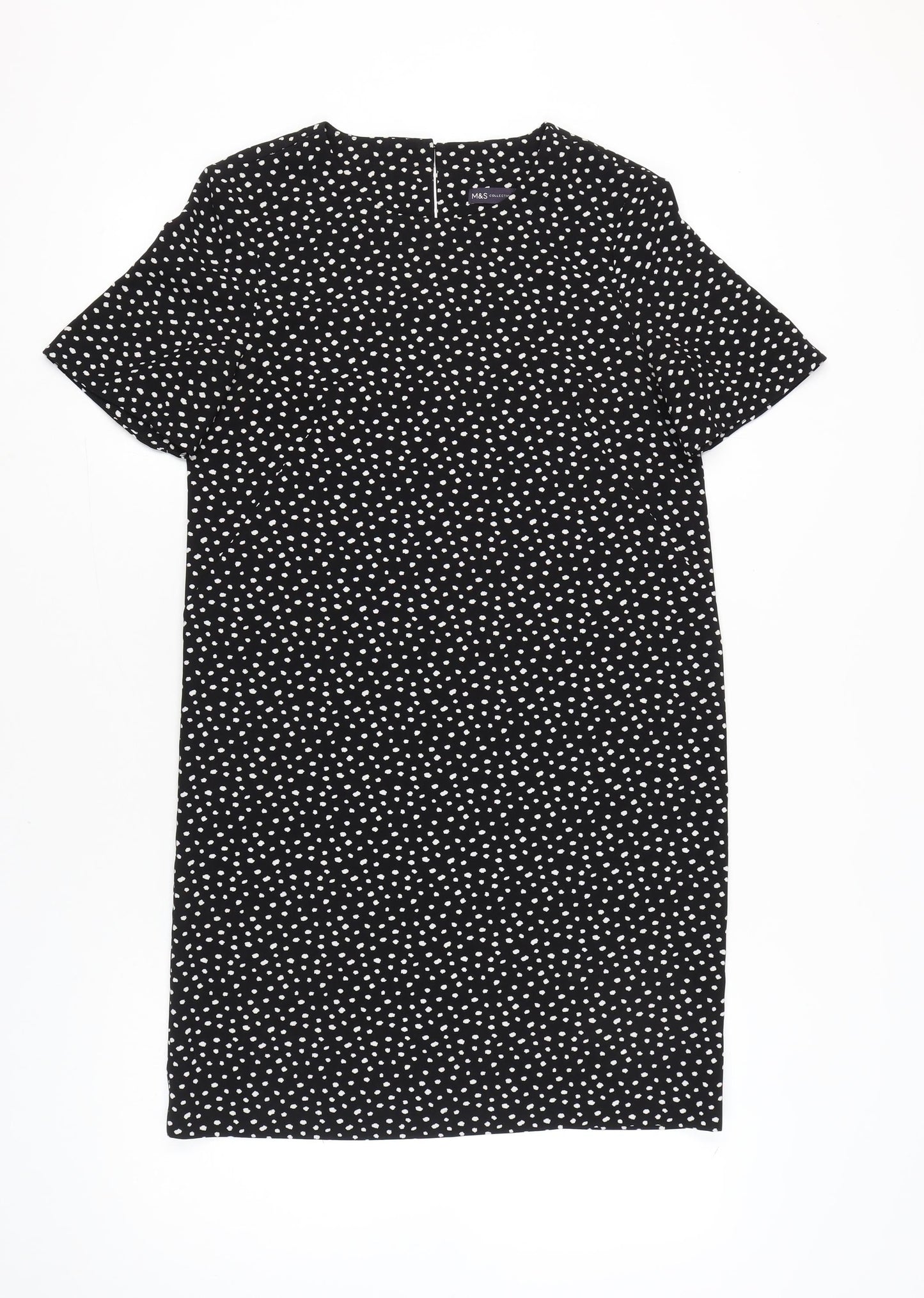 Marks and Spencer Women’s Black Polka Dot Shift Dress Size 10
