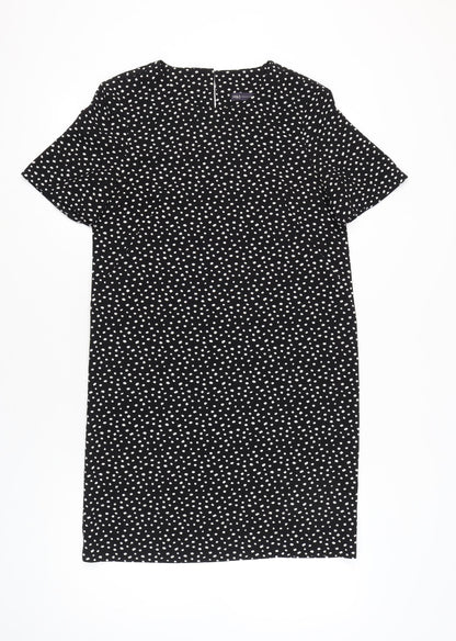 Marks and Spencer Women’s Black Polka Dot Shift Dress Size 10