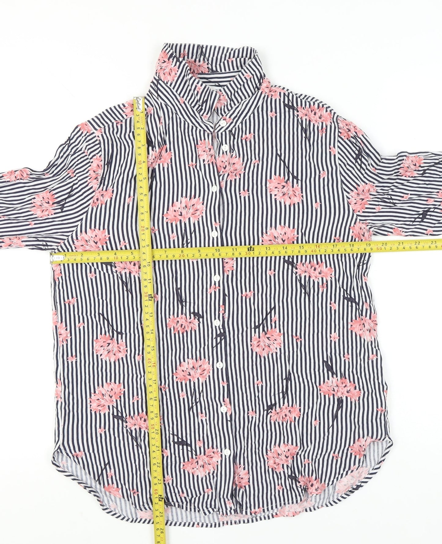 Womens UK Size 12 Warehouse Multicoloured Classic Button-Up