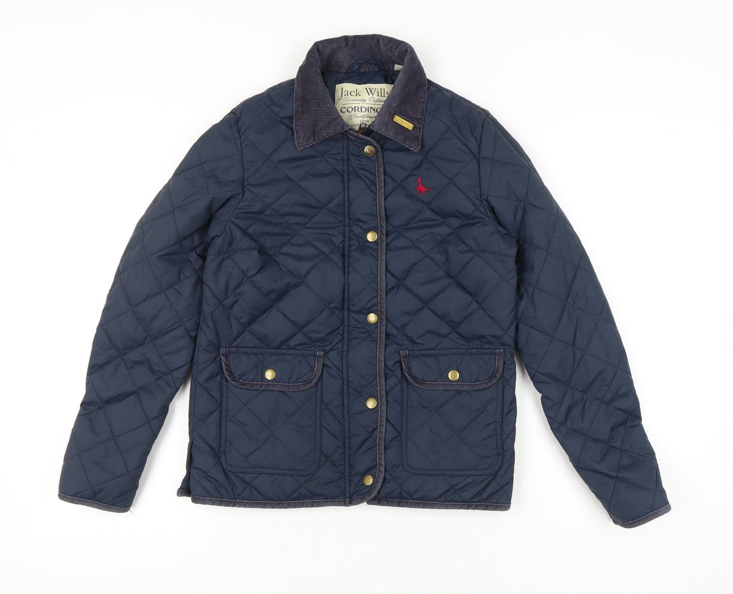 Womens UK Size 8 Jack Wills Blue Quilted Coat