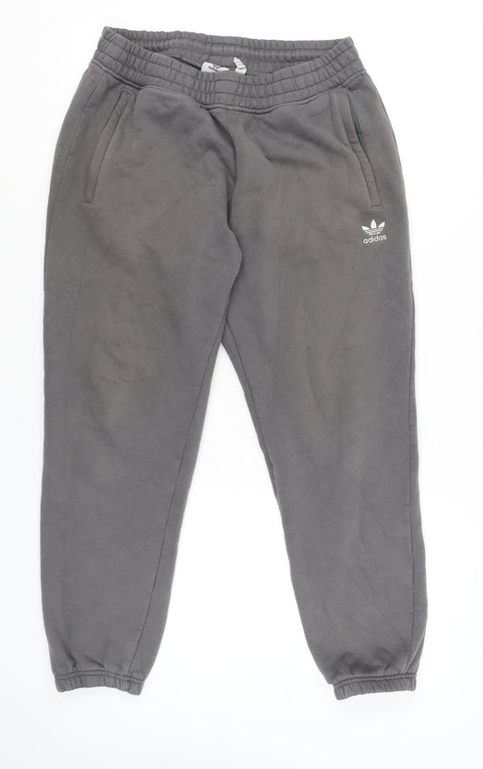 Adidas Men’s Grey Joggers Size L Regular Fit Cotton Blend