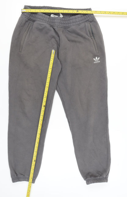 Adidas Men’s Grey Joggers Size L Regular Fit Cotton Blend