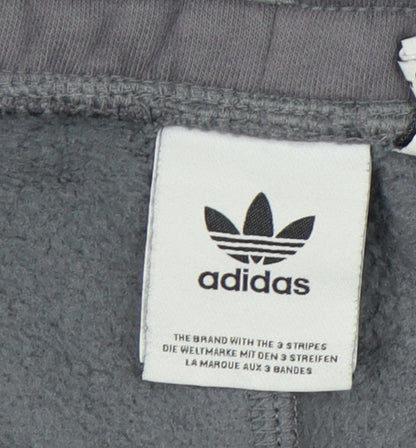 Adidas Men’s Grey Joggers Size L Regular Fit Cotton Blend