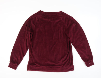 Harry Potter Women’s Red Velour Pyjama Top Size 10-12 Glitter Print