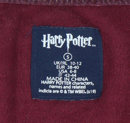 Harry Potter Women’s Red Velour Pyjama Top Size 10-12 Glitter Print