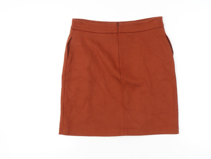 Next Women’s Brown Size 10 Pencil Skirt with Button Detail