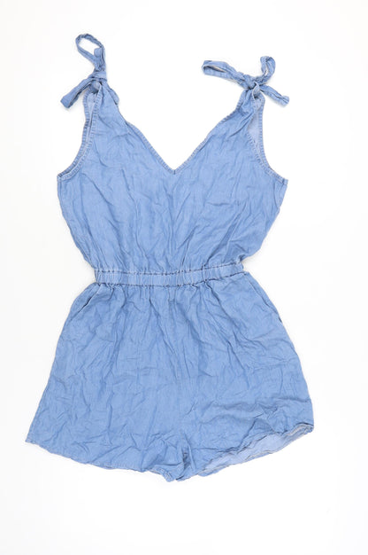 Quiz Women’s Blue Cotton Sleeveless Playsuit Size M