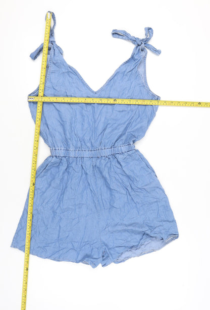 Quiz Women’s Blue Cotton Sleeveless Playsuit Size M