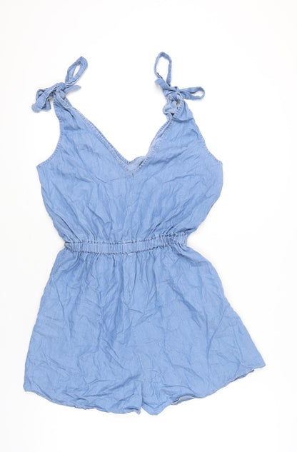 Quiz Women’s Blue Cotton Sleeveless Playsuit Size M