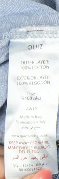 Quiz Women’s Blue Cotton Sleeveless Playsuit Size M