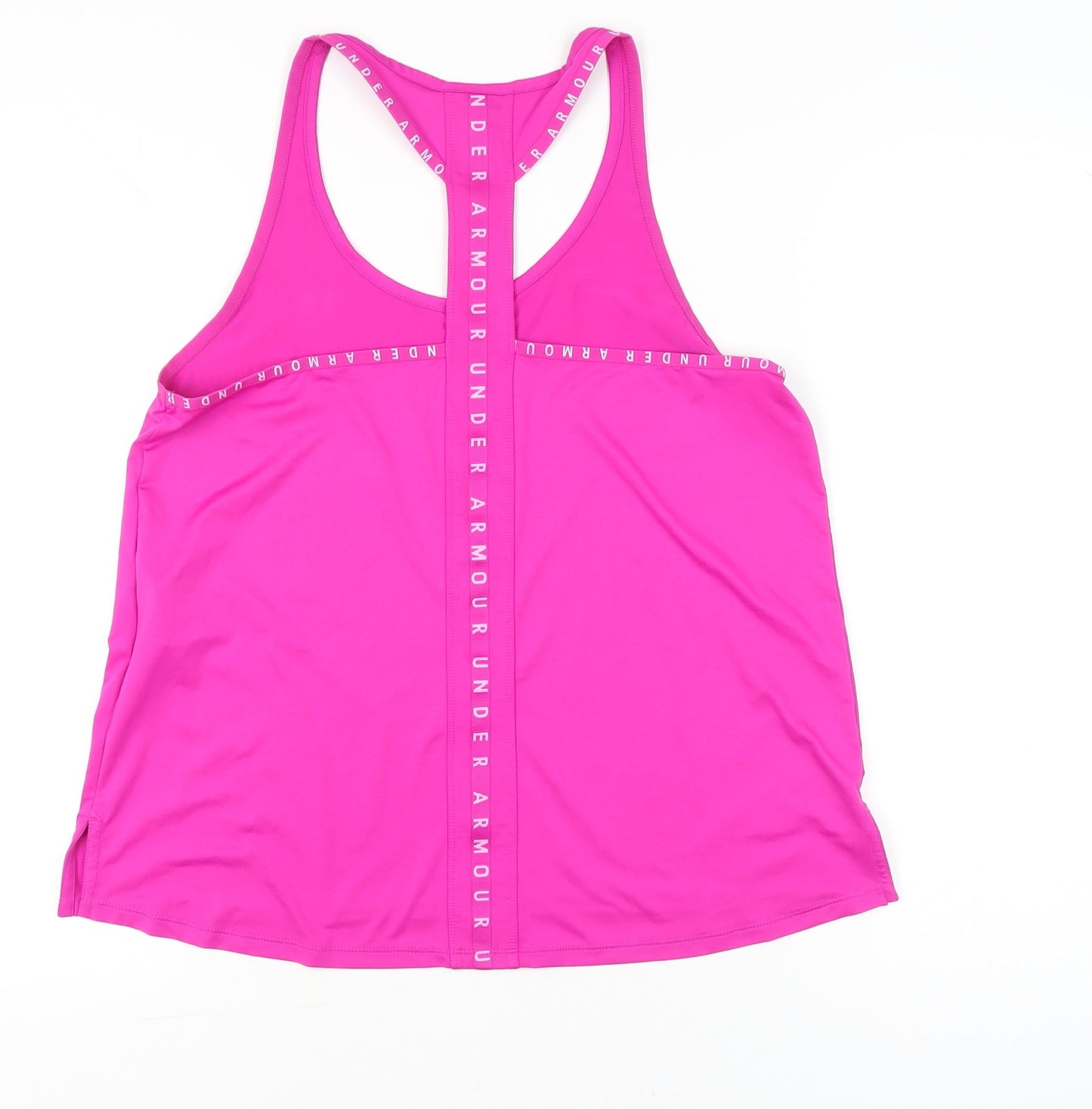 Under Armour Womens Pink Racerback Tank Top L Loose Fit Activewear