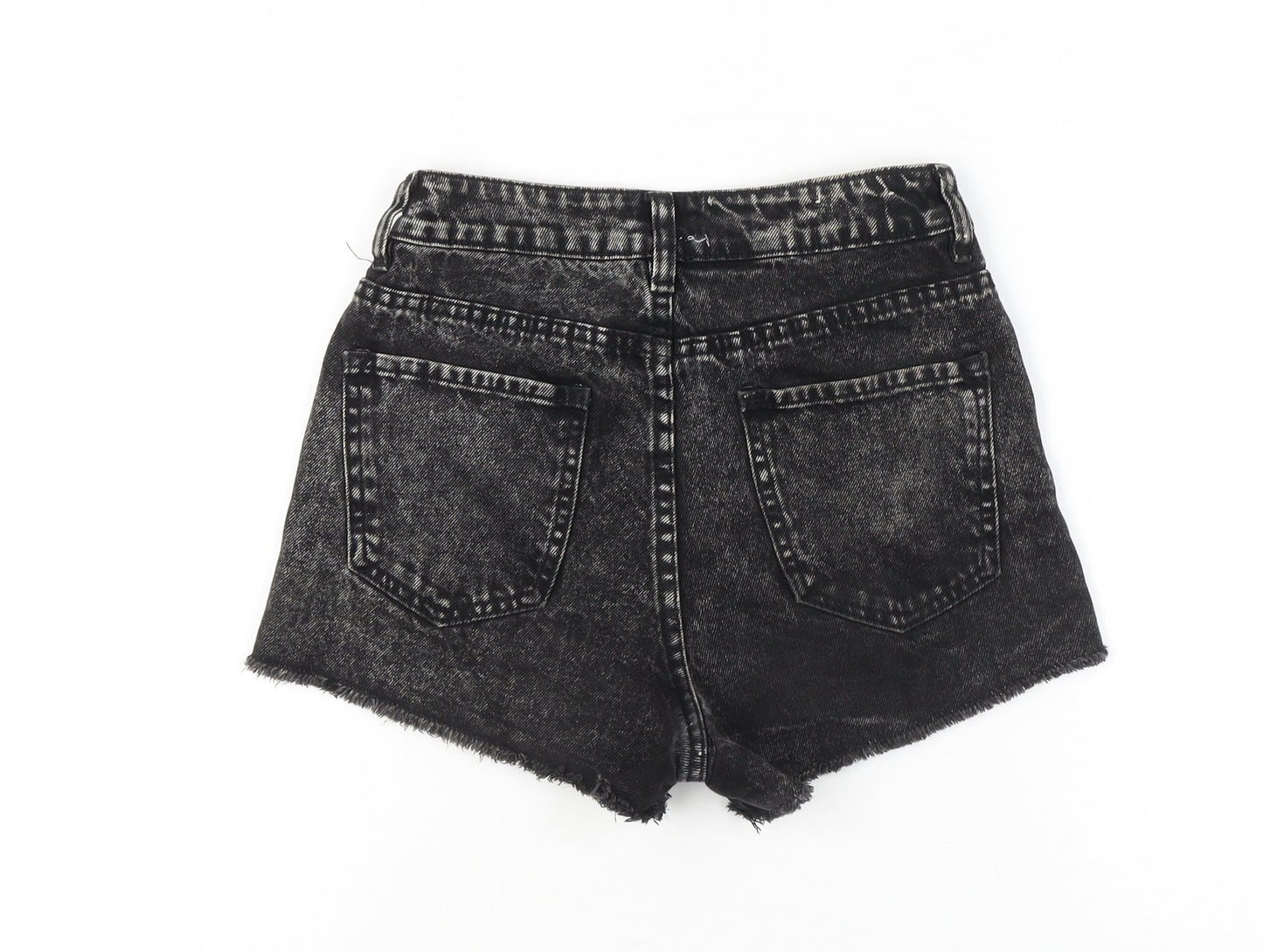 New Look Women’s Black Acid Wash Denim Cut-Off Shorts UK 8