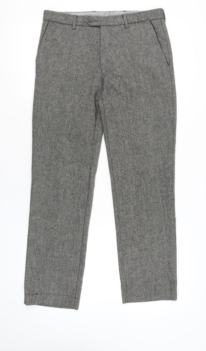 Jeff Banks Men's Grey 32R Dress Trousers Wool Blend Formal Work