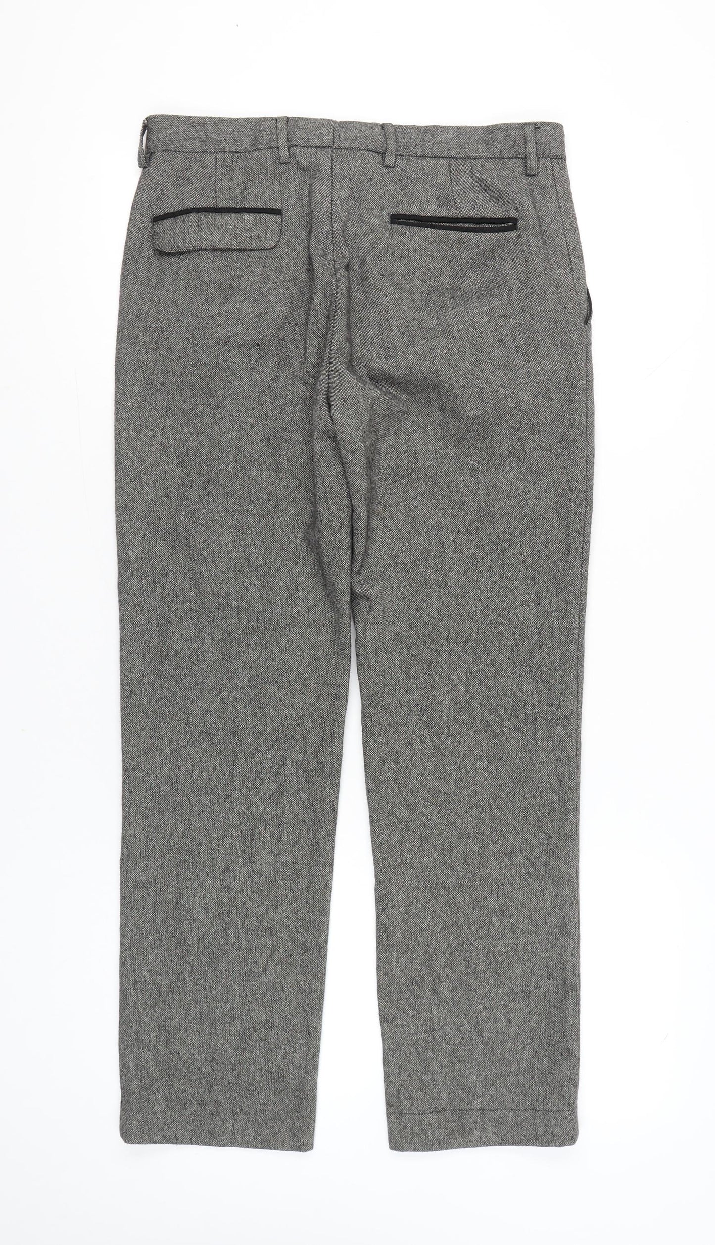 Jeff Banks Men's Grey 32R Dress Trousers Wool Blend Formal Work