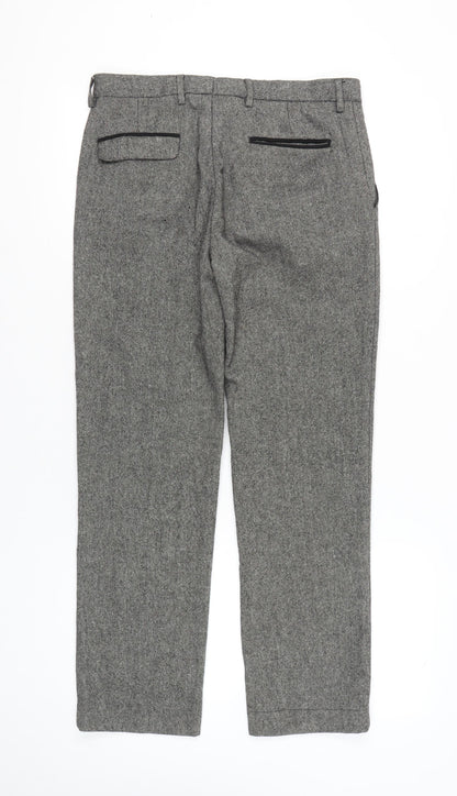 Jeff Banks Men's Grey 32R Dress Trousers Wool Blend Formal Work