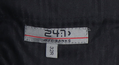 Jeff Banks Men's Grey 32R Dress Trousers Wool Blend Formal Work