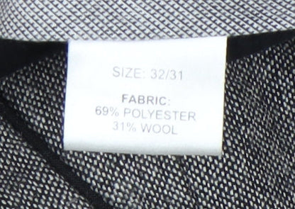 Jeff Banks Men's Grey 32R Dress Trousers Wool Blend Formal Work