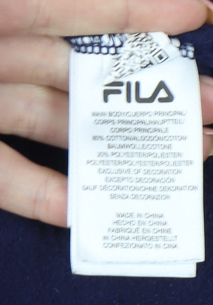 Fila Womens Blue L Jogger Sweatpants Tapered Cotton Blend