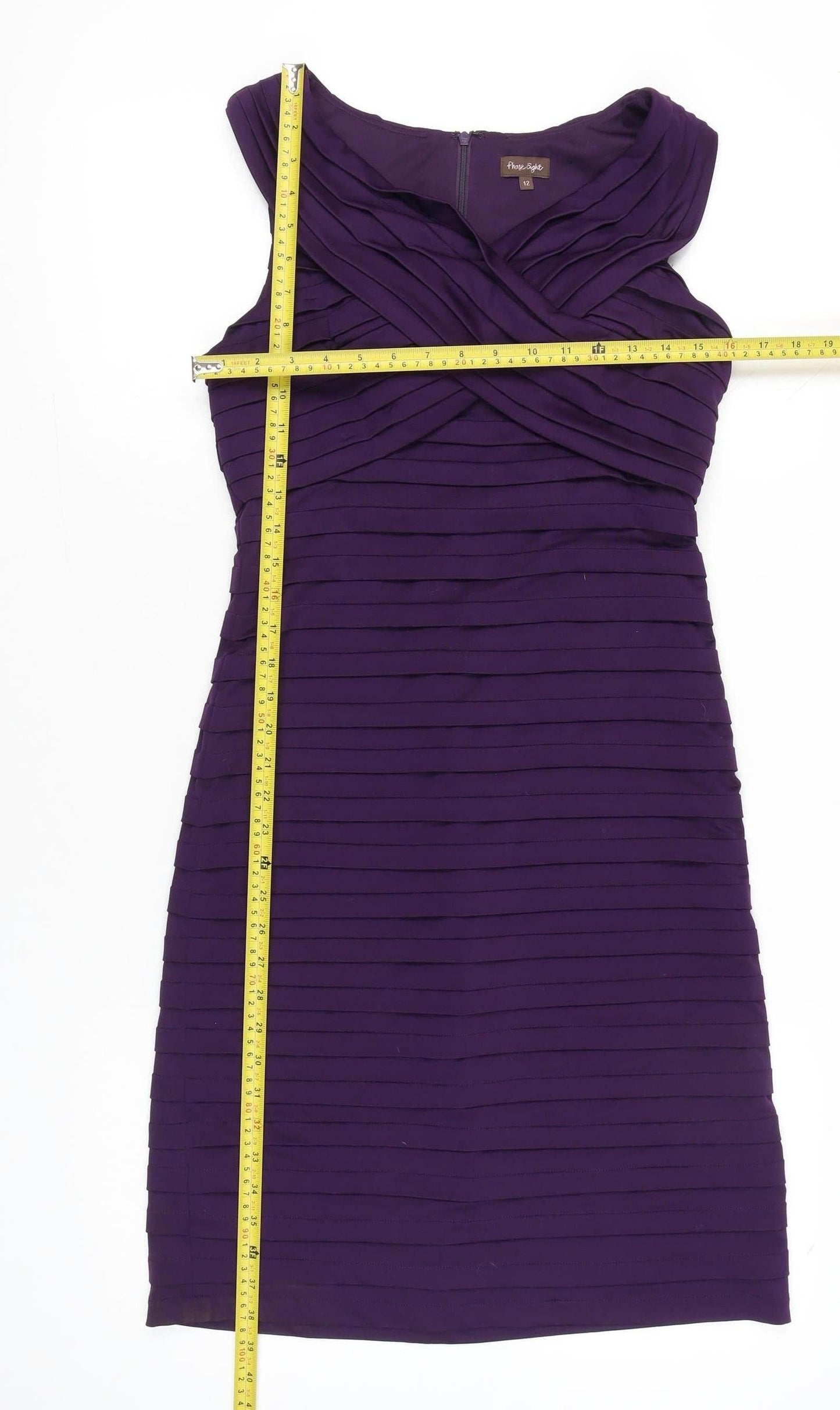 Phase Eight Women Purple Size 12 Sheath Knee Length Dress