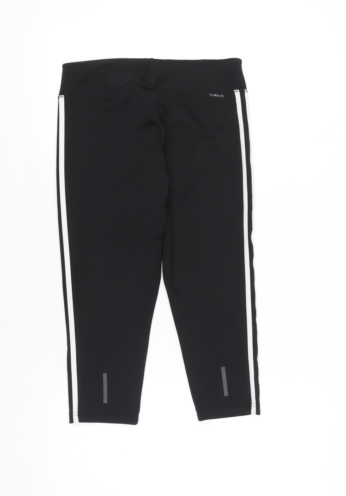 Adidas Womens Black Cropped Sports Leggings Size 12-14 Slim Fit