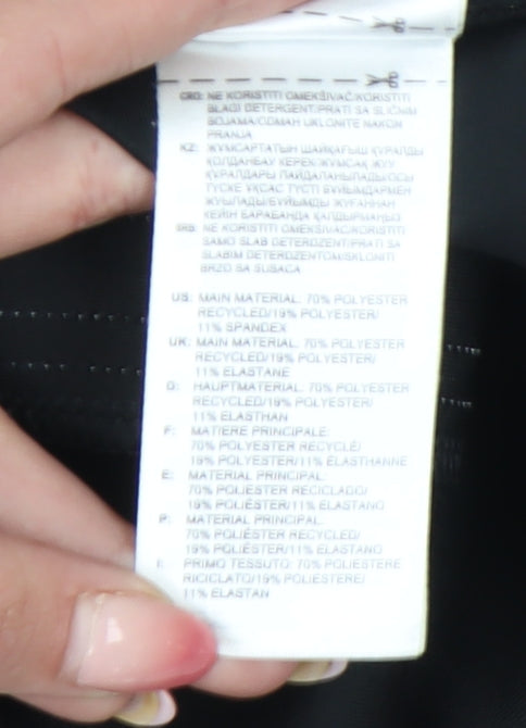 Adidas Womens Black Cropped Sports Leggings Size 12-14 Slim Fit