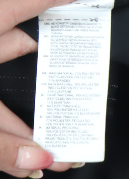 Adidas Womens Black Cropped Sports Leggings Size 12-14 Slim Fit