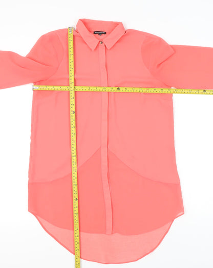 Womens UK Size 12 Warehouse Pink Basic Blouse