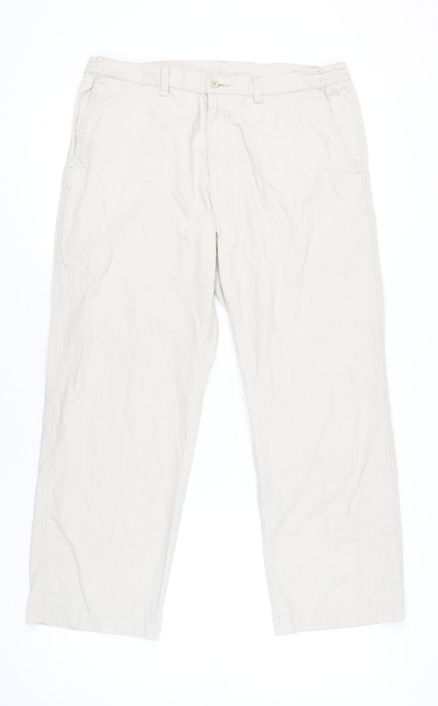 Farah Men’s Beige Chino Trousers Size L 38W 29L Cotton Blend