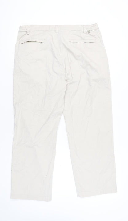 Farah Men’s Beige Chino Trousers Size L 38W 29L Cotton Blend