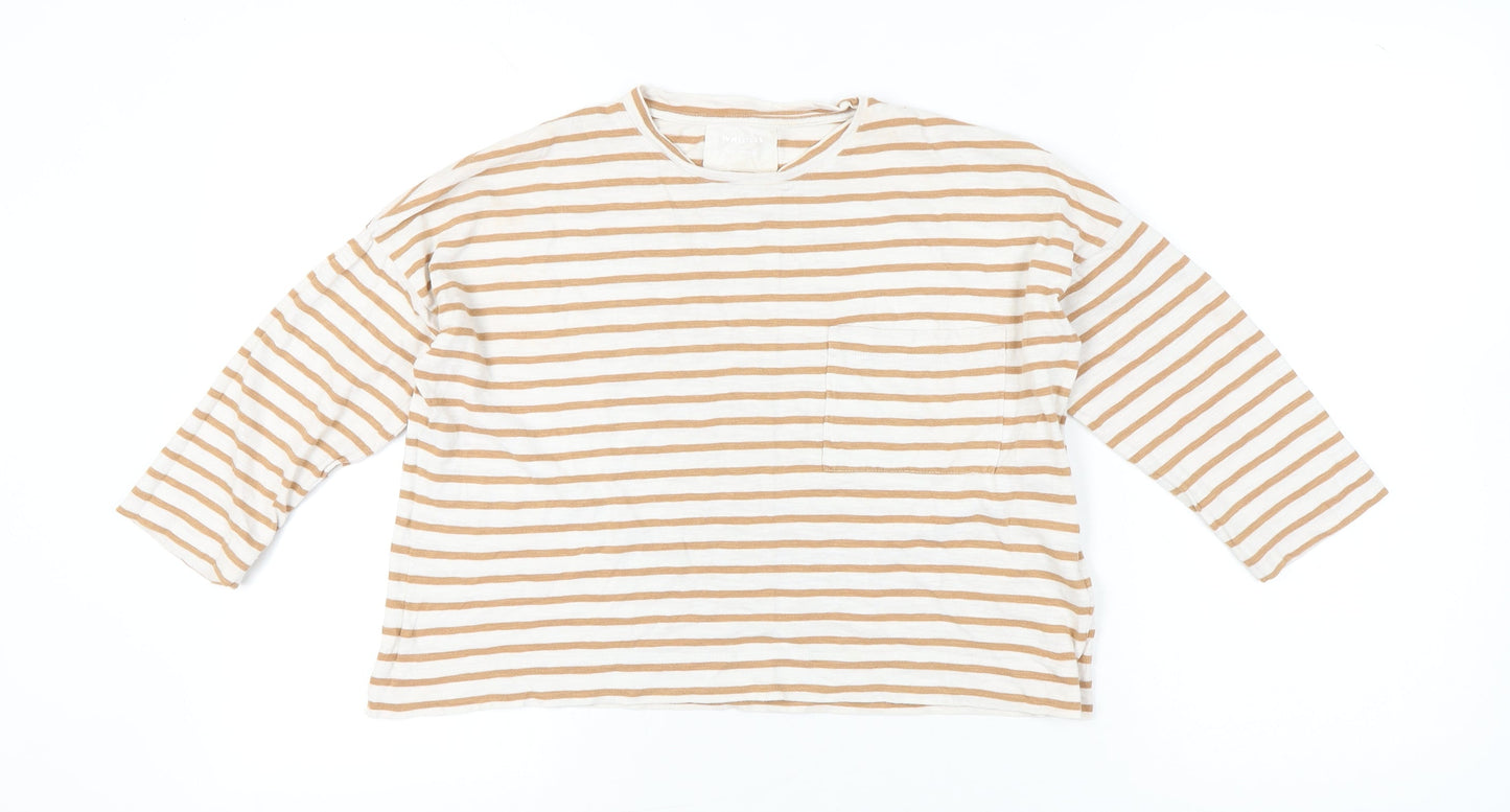 Womens UK Size S Whistles Beige Basic T-Shirt