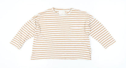 Womens UK Size S Whistles Beige Basic T-Shirt