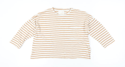 Womens UK Size S Whistles Beige Basic T-Shirt