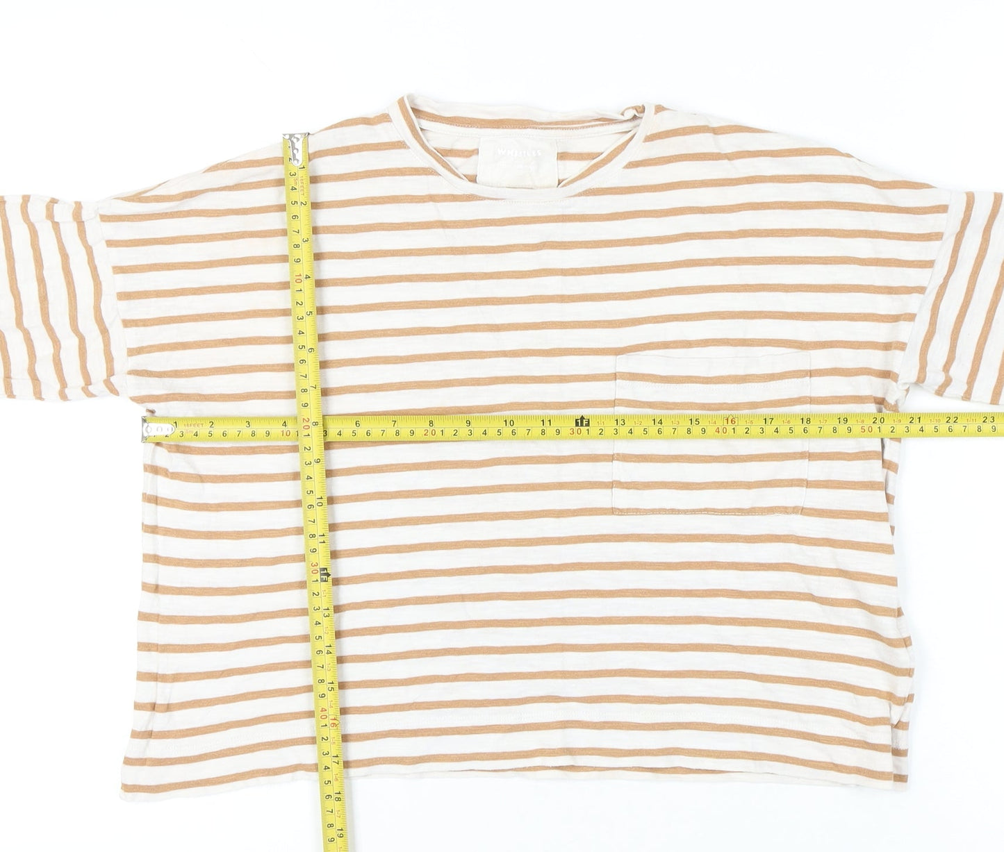 Womens UK Size S Whistles Beige Basic T-Shirt