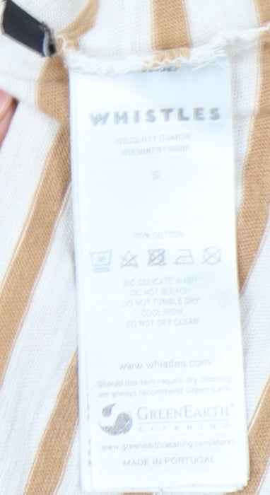Womens UK Size S Whistles Beige Basic T-Shirt