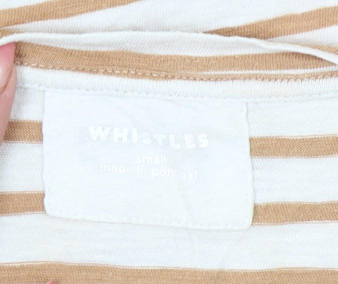 Womens UK Size S Whistles Beige Basic T-Shirt
