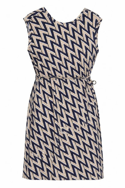 Dorothy Perkins Women’s Beige Black Shift Dress Size 18 Sleeveless Geometric