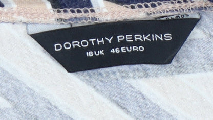 Dorothy Perkins Women’s Beige Black Shift Dress Size 18 Sleeveless Geometric