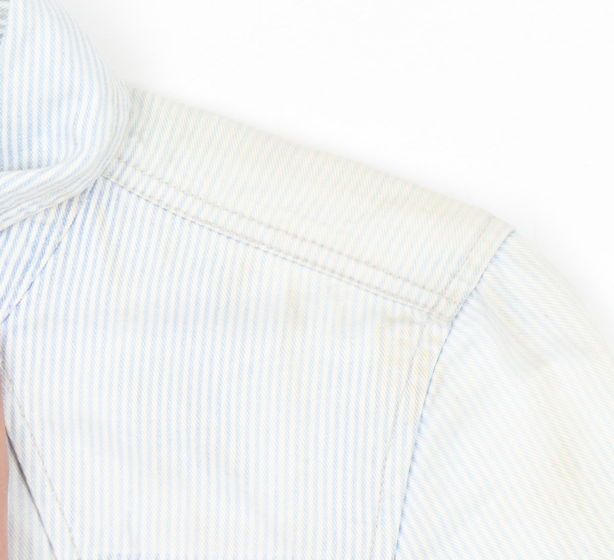 Gap Women’s Blue Striped Button-Up Cotton Shirt Size M Long Sleeve