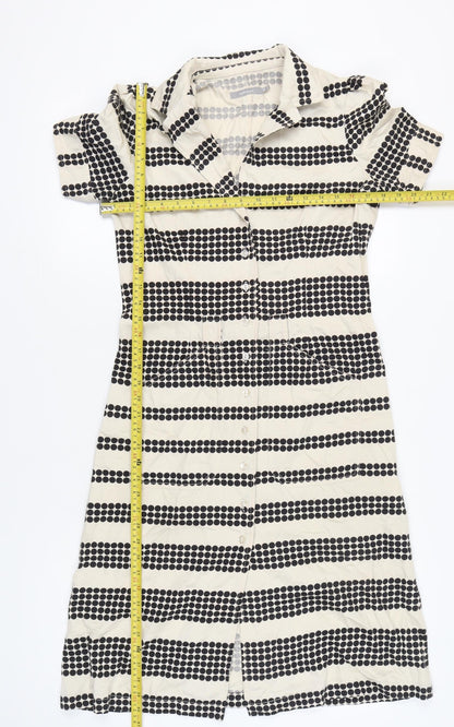 InWear Women’s Black White Shirt Dress Size 10 Cotton Modal