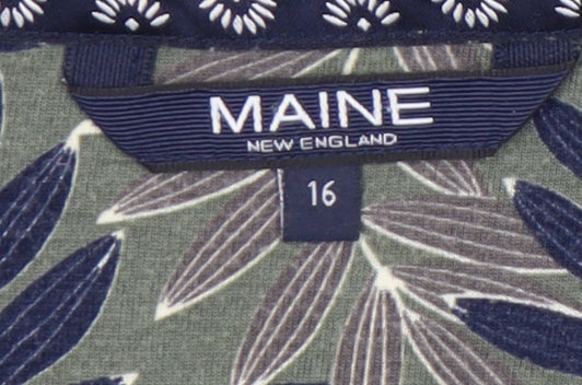 Maine New England Women’s Green Floral Shift Dress Size 16