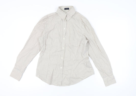 Womens UK Size 12 Daniel Hechter Beige Classic Button-Up