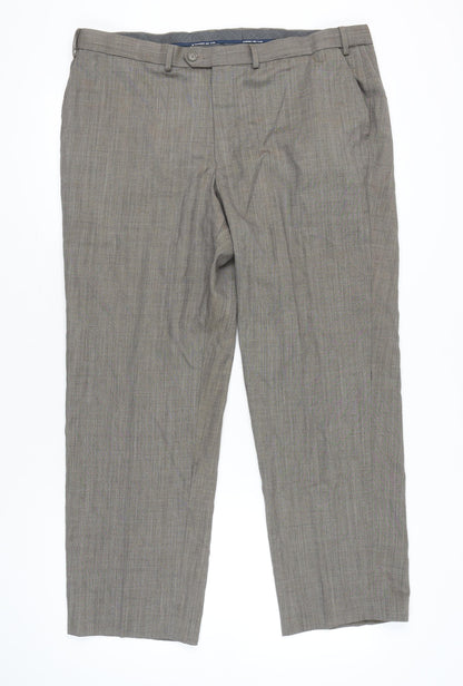 Mens Grey Wool Blend Dress Pants Trousers Size 42 Regular