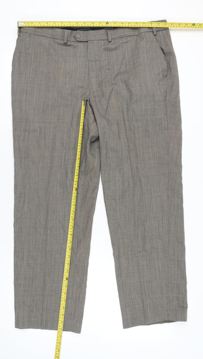 Mens Grey Wool Blend Dress Pants Trousers Size 42 Regular