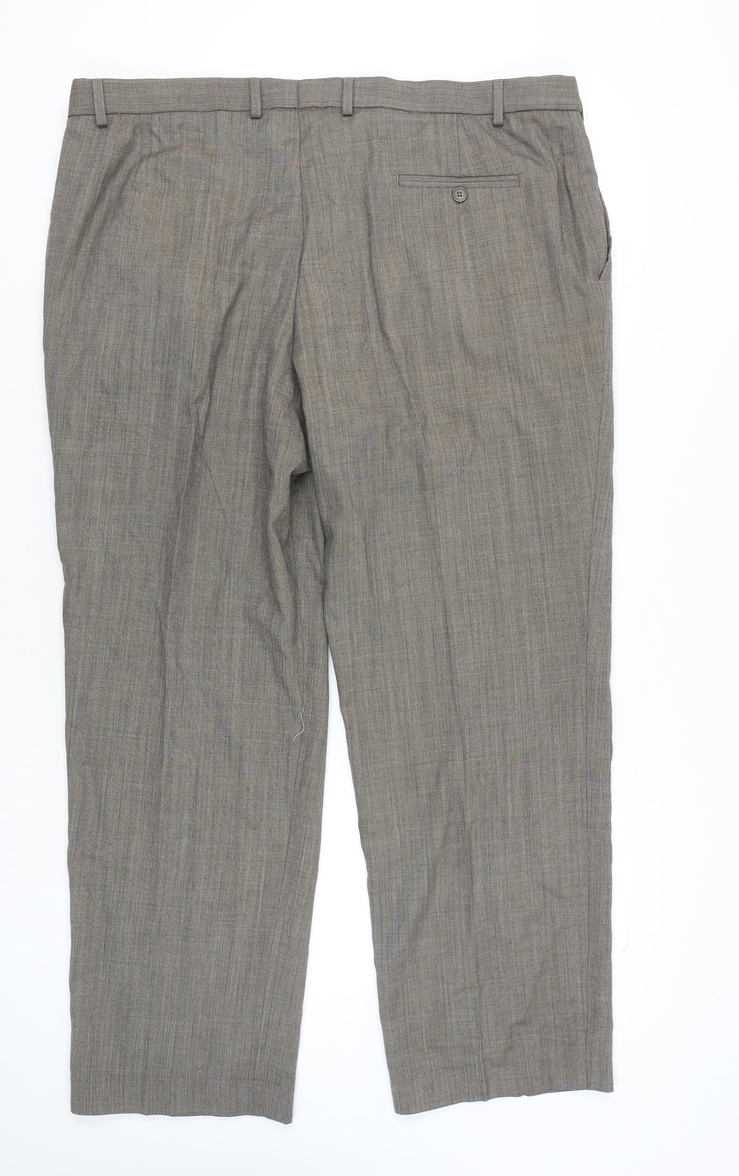 Mens Grey Wool Blend Dress Pants Trousers Size 42 Regular