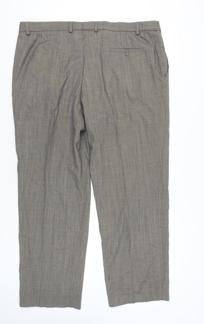 Mens Grey Wool Blend Dress Pants Trousers Size 42 Regular