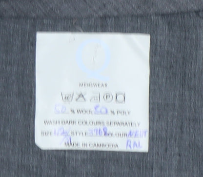 Mens Grey Wool Blend Dress Pants Trousers Size 42 Regular